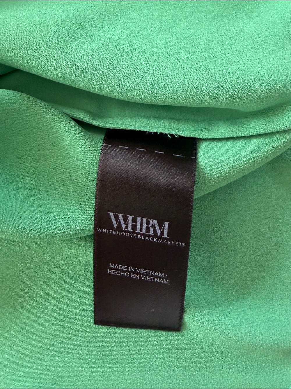 White House Black Market Mint Ruffle Cap-Sleeve Button Front Blouse Green Medium - Picture 9 of 12